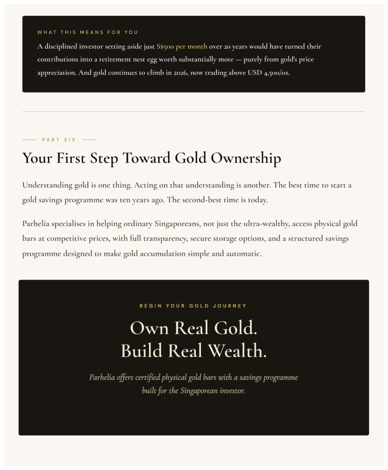 Own Real Gold. Build Real Wealth. — Parhelia Gold Saving Plan